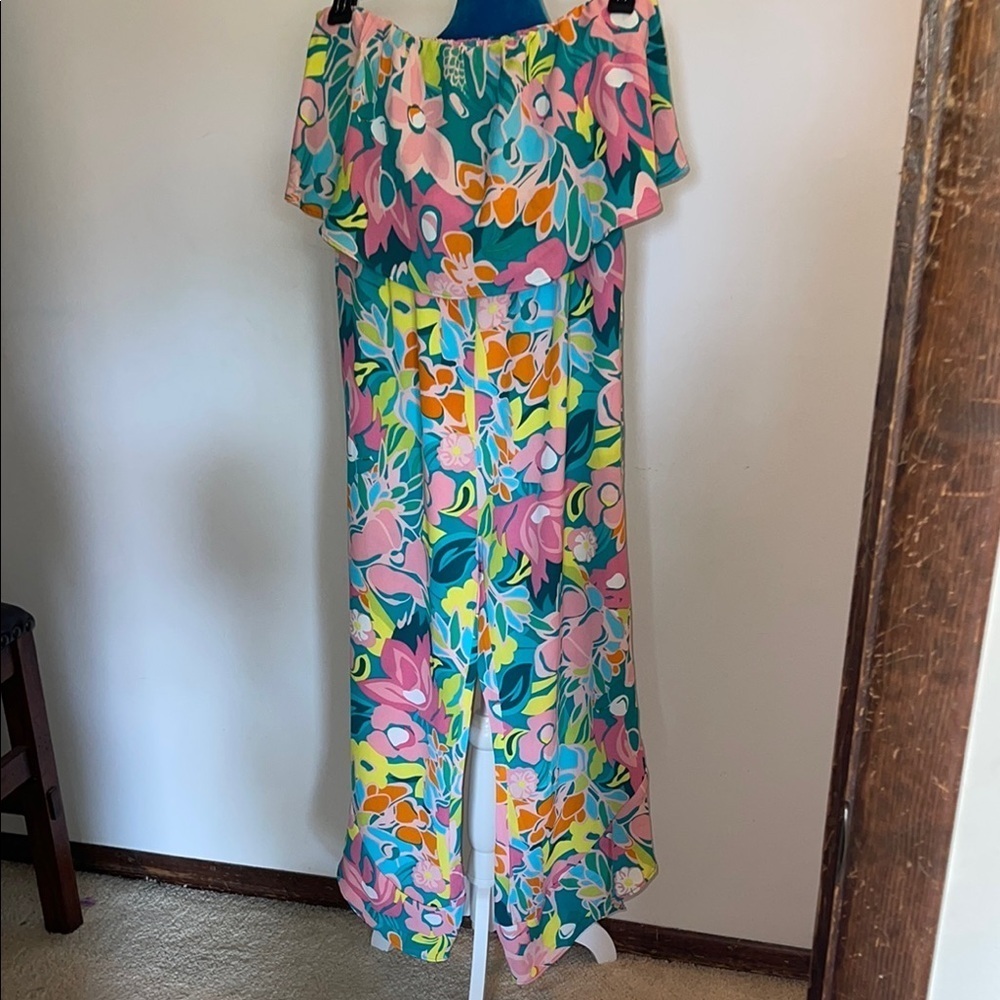 Colorful Floral strapless Jumpsuit
